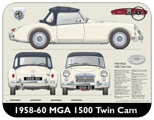 MGA Twin Cam 1958-60 Place Mat, Medium